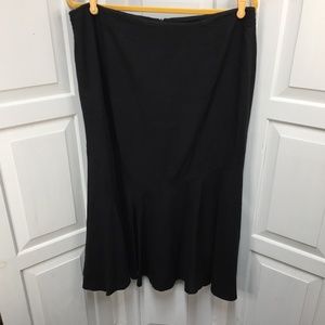 Larry Levine Black Linen Blend Skirt